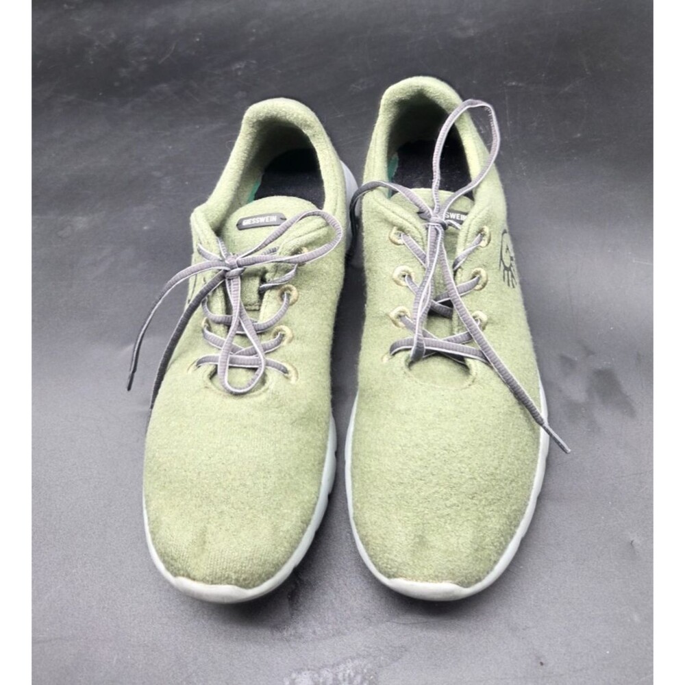 Giesswein Merino Wool Runners Men Sz 10.5 Green EU Size 44 3D Sneakers Mens Shoe